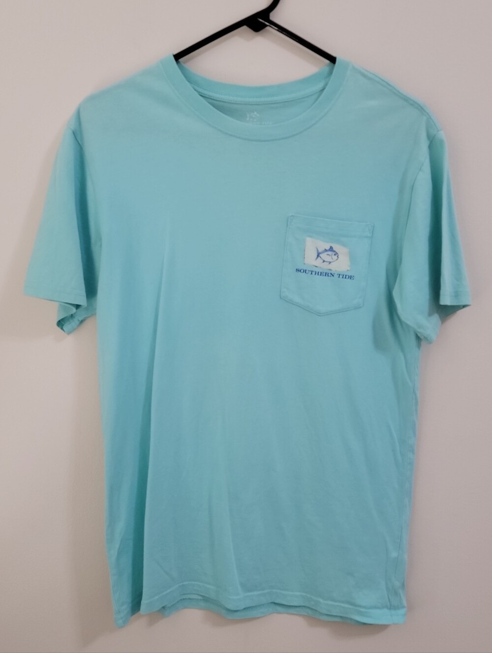 Southern Tide Mens Two T-Shirts S Aqua/Yellow Short Sleeve Cotton Pocket